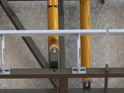 5 meters 500 mm WIDTH V TYPE BELT CONVEYOR WITH SCRAPER 3D model