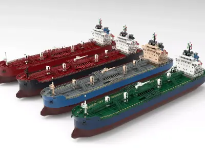  Panamax tanker Low-poly 3D model