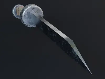 Medieval Knife Game Ready Low Poly 3D Model  Low-poly 3D model