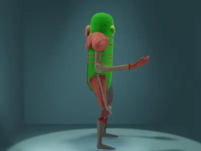 Cucumber rick Low-poly 3D model