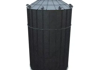 Grain silo2 Low-poly 3D model