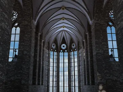 St Nicholas Cathedral Reconstruction Low-poly 3D model