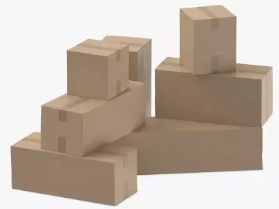 Cardboard Boxes 3D model