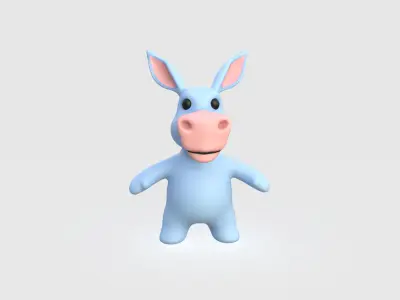 Little animal baby - Donkey cute - Character029  Low-poly 3D model