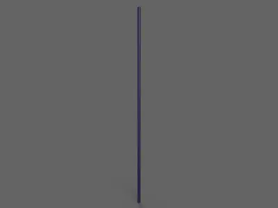 PBR Wushu Stick Blue Low-poly 3D model