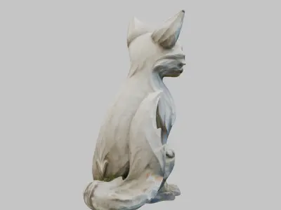 Stylized Stone Fox Low-poly 3D model