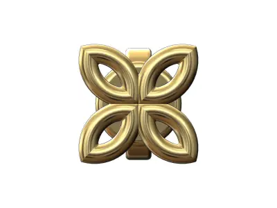 Celtic flower stud earring 3D print model