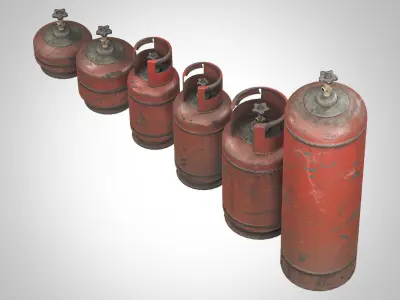 Gas Cylinders  Low-poly 3D model