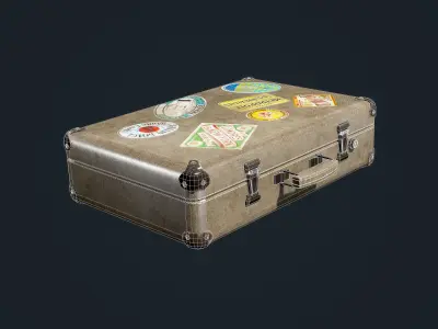 Vintage Suitcase Luggage Travel Hotel Low-poly 3D model