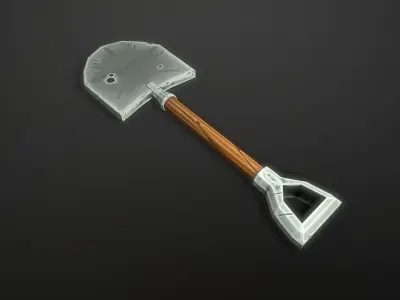 Stylized Shovel Low-poly 3D model