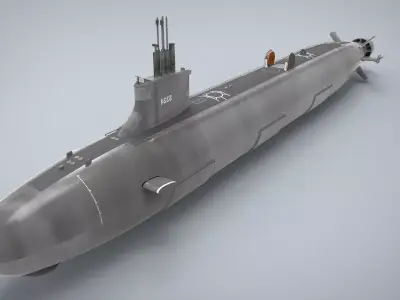 Submarine Nuclear Low-poly 3D model