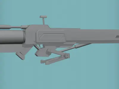 assault-rifle sci-fi rifle Free low-poly 3D model