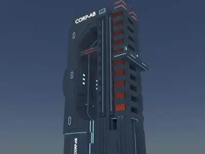 Sci-Fi Buildings 1 3D model