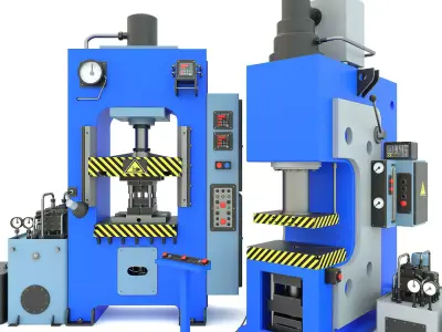 Industrial machine tool hydraulic press D2430 and PYE250A 3D model