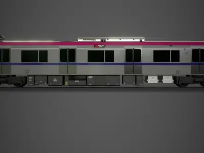 KEIO 5000 Commuter Train 3D Model Optimized-poly Low-poly 3D model