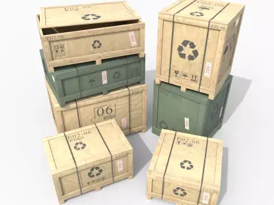 Customizable Wooden Crate Pack - Scene Essentials