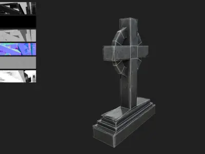 Gravestone Low-poly 3D model shop