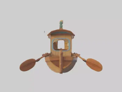 artoon Boat Paddle model 3D model