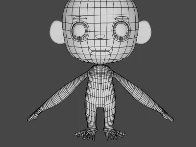 Yellow Monkey Low-poly 3D model