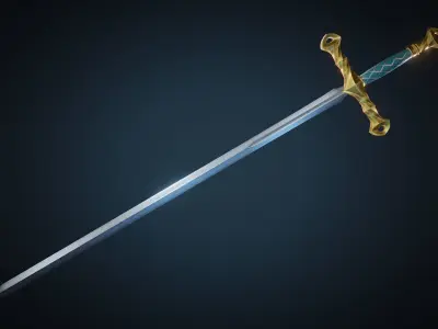 Double Edged Sword -Game Ready- Low-poly 3D model