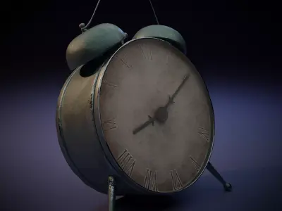 old alarm clock Free low-poly 3D model