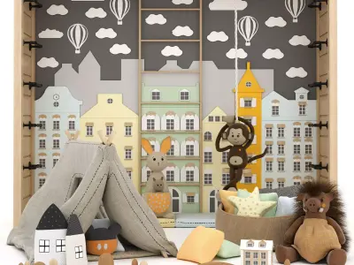 toys and furniture set 3D model purchase