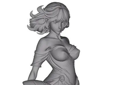 Traffic Cone and Female Figures Pack For scale Cars Vehicles Toy 3D print model