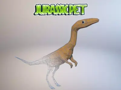 Coelophysis dinosaur Low-poly 3D model