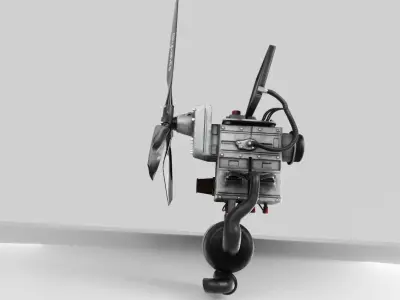 Light Aicraft Engine - Bombardier Rotax 582  Low-poly 3D model