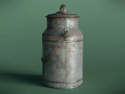 Old Milk Can Low-poly 3D model
