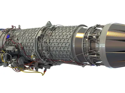 Eurojet EJ200 Military Turbofan Jet Engine 3D model