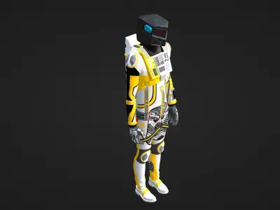 Robot Soldier - Assault Soldier Low-poly 3D model 10