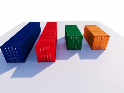 40 and 20 feet Container Model Parametrized  3D model