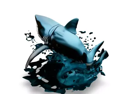 Realistic Great White Shark 3D Model Low-poly 3D model