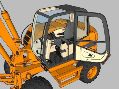 Pelleteuse Case WX 125 - Case WX 125 excavator 3D model