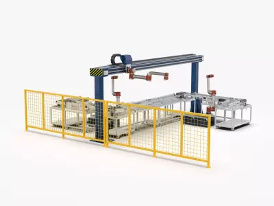 Automatic Conveyor Assembly Line 3D model