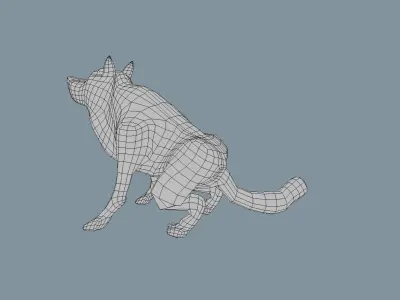 Wolf - low-poly model dog running Free low-poly 3D model