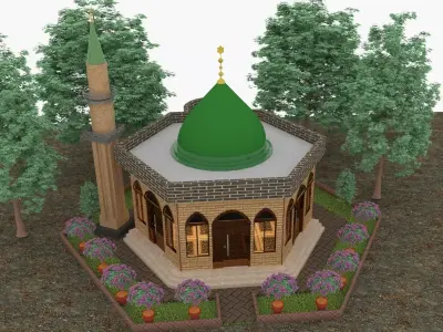 MOSQUE BEAUTIFUL 3D PLAN  Free 3D model
