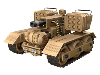 UGV Concept-3B-Desert-Clean Low-poly 3D model