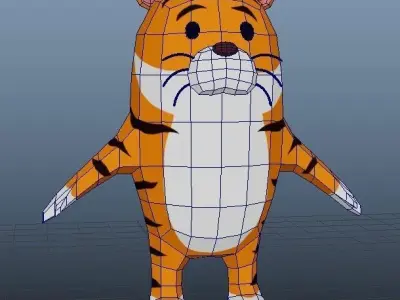 Tiger Stylized Low-poly 3D model
