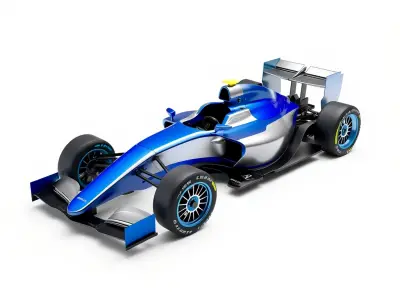 Neon Blue Formula  Vehicle Model Pack Low-poly 3D model