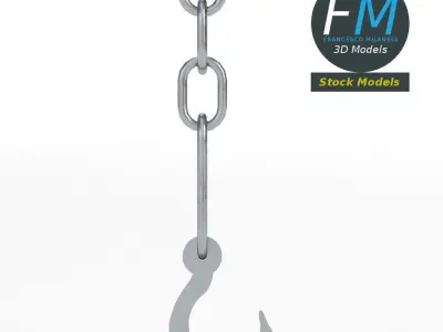 Hook and chain 3D model