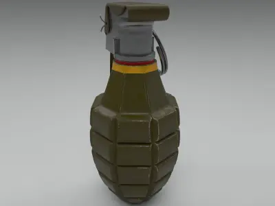Hand Grenade Low-poly 3D model 4