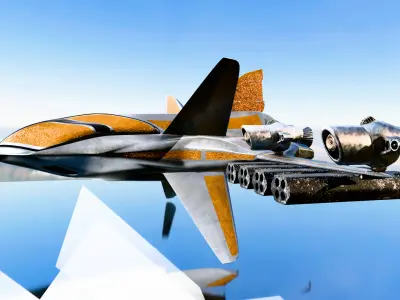 Futuristic Sci Fi Jet Fighter 3D Model Game Ready Spaceship Low-poly 3D model