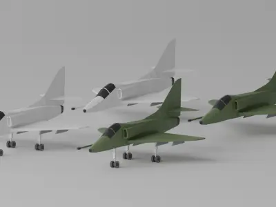 Cartoon Douglas A-4 Skyhawk 3D model