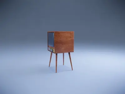 Old tube TV Low-poly 3D model