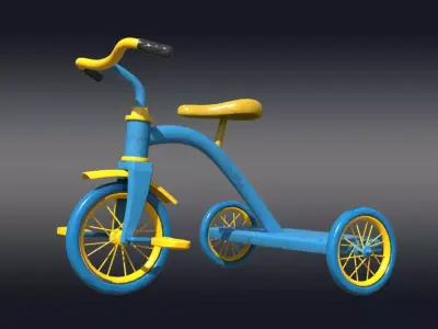 Kids Tricycle 3D Model Low-poly 3D model