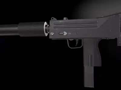 MAC 10 Submachine Gun Low-poly 3D model