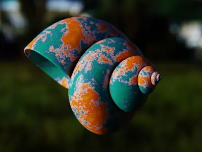 Stylized Fantasy Marine Shell - Procedural 3D Model 3D model