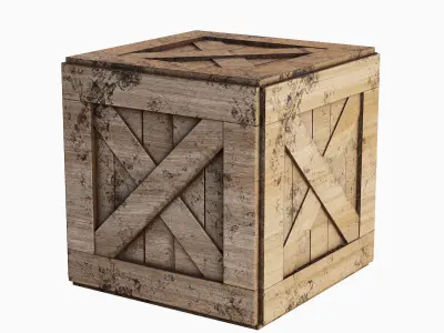 Wooden Box Crate Free low-poly 3D model